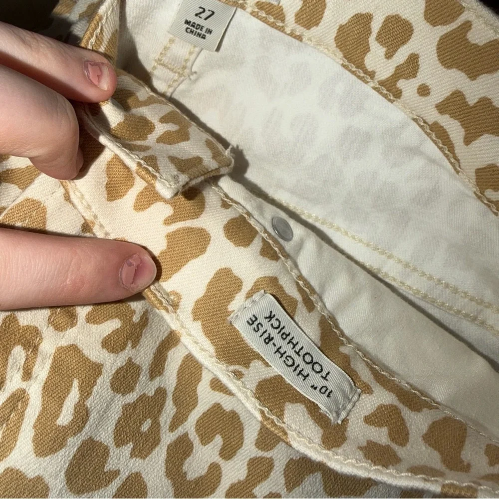 J. Crew 10” High Rise Toothpick Jean Safari Leopard